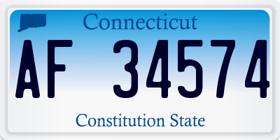CT license plate AF34574