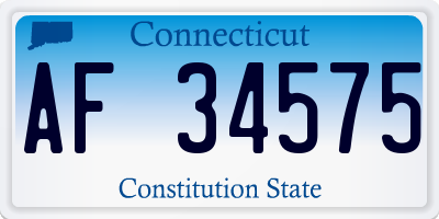 CT license plate AF34575