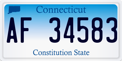 CT license plate AF34583