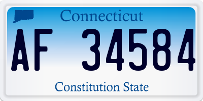 CT license plate AF34584