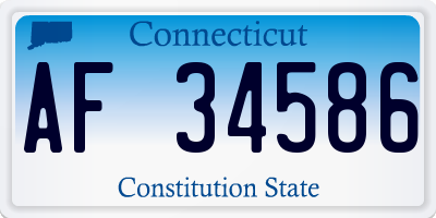 CT license plate AF34586