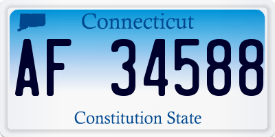 CT license plate AF34588