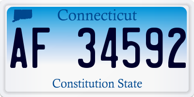 CT license plate AF34592