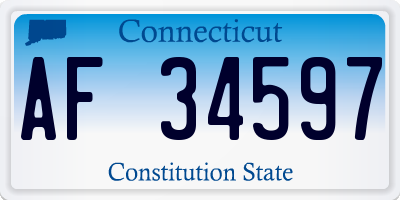 CT license plate AF34597