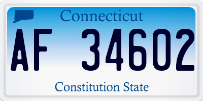 CT license plate AF34602