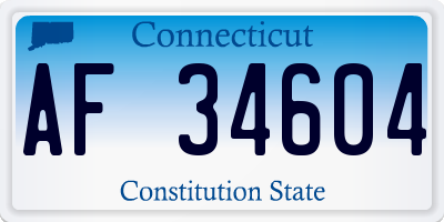 CT license plate AF34604