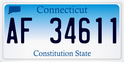 CT license plate AF34611