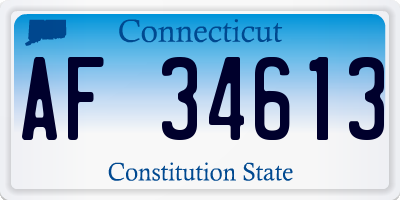 CT license plate AF34613