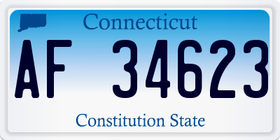 CT license plate AF34623