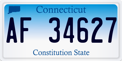 CT license plate AF34627