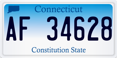 CT license plate AF34628