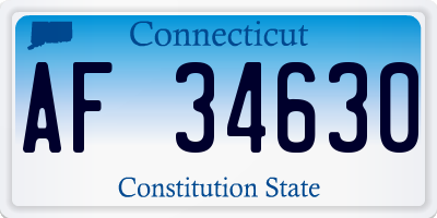 CT license plate AF34630