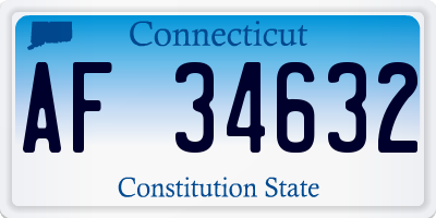 CT license plate AF34632
