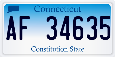 CT license plate AF34635