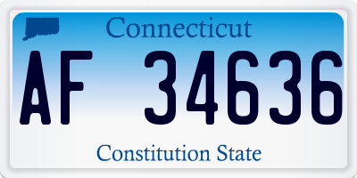 CT license plate AF34636
