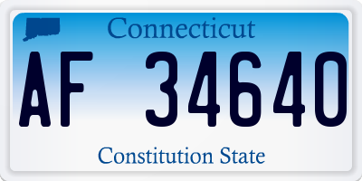 CT license plate AF34640