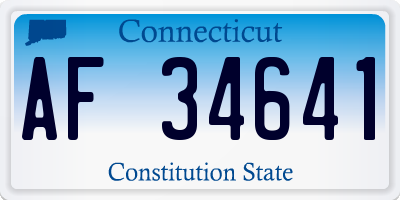 CT license plate AF34641