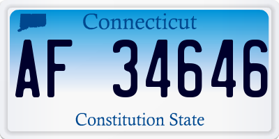 CT license plate AF34646