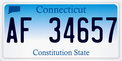 CT license plate AF34657