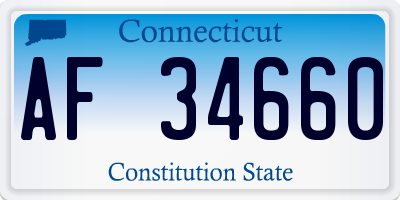 CT license plate AF34660