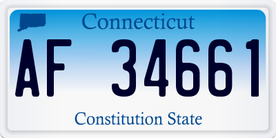 CT license plate AF34661