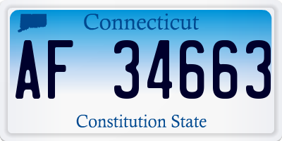 CT license plate AF34663