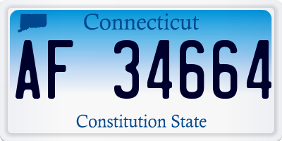 CT license plate AF34664