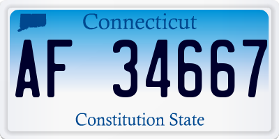 CT license plate AF34667