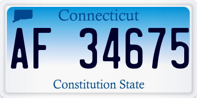 CT license plate AF34675