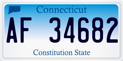 CT license plate AF34682