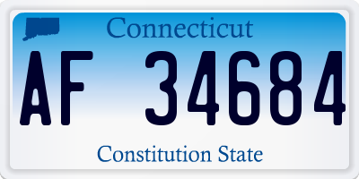 CT license plate AF34684
