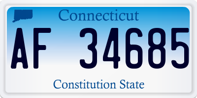 CT license plate AF34685
