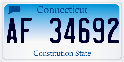 CT license plate AF34692