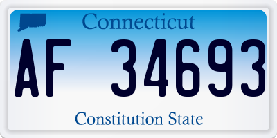 CT license plate AF34693