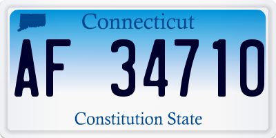 CT license plate AF34710