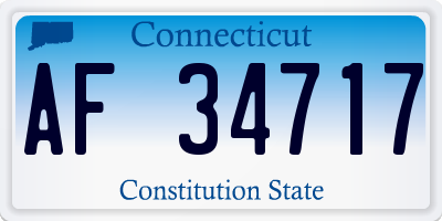CT license plate AF34717