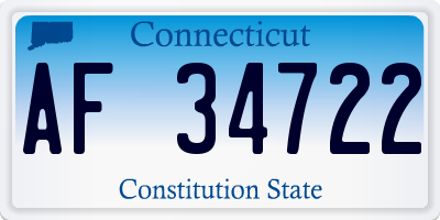 CT license plate AF34722