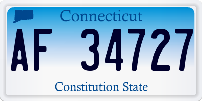 CT license plate AF34727