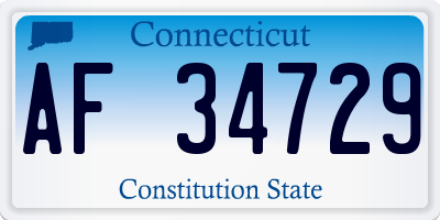 CT license plate AF34729