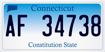 CT license plate AF34738