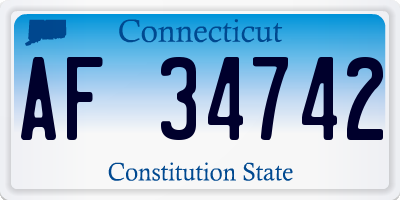 CT license plate AF34742