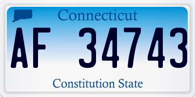 CT license plate AF34743
