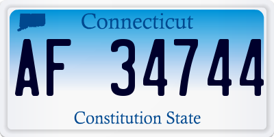CT license plate AF34744