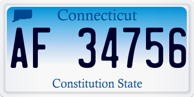 CT license plate AF34756