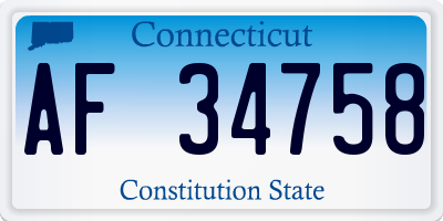 CT license plate AF34758