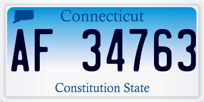 CT license plate AF34763