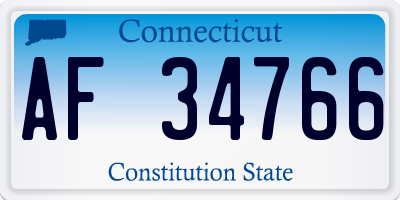 CT license plate AF34766