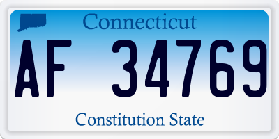 CT license plate AF34769