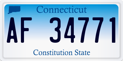 CT license plate AF34771