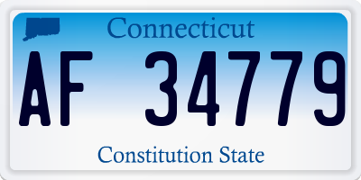 CT license plate AF34779